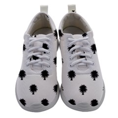 Black And White Tropical Print Pattern Athletic Shoes by dflcprintsclothing