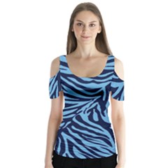 Zebra 3 Butterfly Sleeve Cutout Tee 