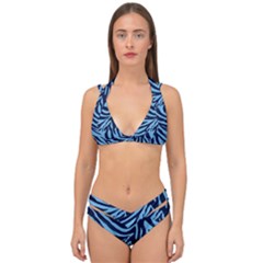 Zebra 3 Double Strap Halter Bikini Set