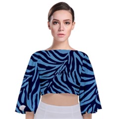 Zebra 3 Tie Back Butterfly Sleeve Chiffon Top