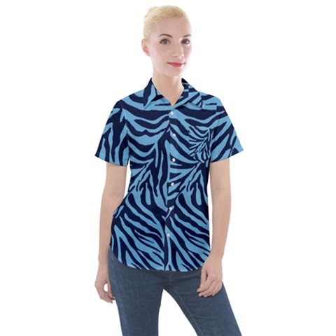 Zebra 3 Women s Short Sleeve Pocket Shirt by dressshop