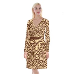 Zebra 2 Long Sleeve Velvet Front Wrap Dress by dressshop