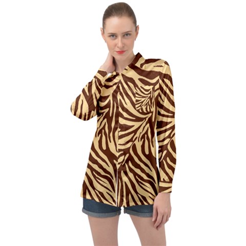 Zebra 2 Long Sleeve Satin Shirt by dressshop