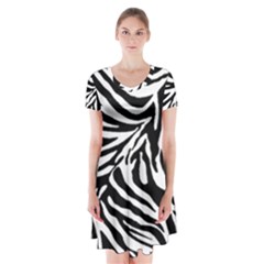 Zebra 1 Short Sleeve V-neck Flare Dress by dressshop