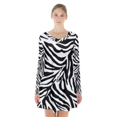 Zebra 1 Long Sleeve Velvet V-neck Dress by dressshop
