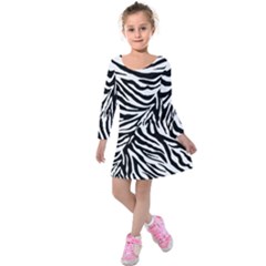 Zebra 1 Kids  Long Sleeve Velvet Dress by dressshop