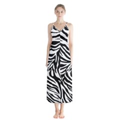 Zebra 1 Button Up Chiffon Maxi Dress by dressshop