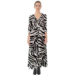Zebra 1 Button Up Boho Maxi Dress by dressshop