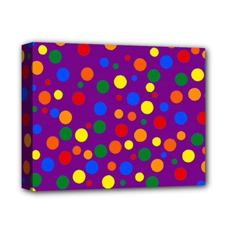 Gay Pride Rainbow Multicolor Dots Deluxe Canvas 14  X 11  (stretched) by VernenInk