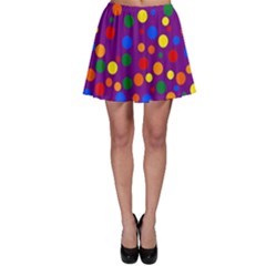 Gay Pride Rainbow Multicolor Dots Skater Skirt by VernenInk