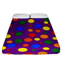 Gay Pride Rainbow Multicolor Dots Fitted Sheet (king Size) by VernenInk