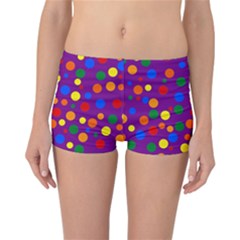 Gay Pride Rainbow Multicolor Dots Reversible Boyleg Bikini Bottoms by VernenInk