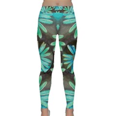 Blue Florals As A Ornate Contemplative Collage Classic Yoga Leggings by pepitasart