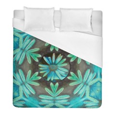 Blue Florals As A Ornate Contemplative Collage Duvet Cover (full/ Double Size)
