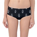 Creepy Skull Doll Motif Print Pattern Mid-Waist Bikini Bottoms View1