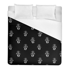 Creepy Skull Doll Motif Print Pattern Duvet Cover (full/ Double Size) by dflcprintsclothing