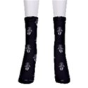 Creepy Skull Doll Motif Print Pattern Men s Crew Socks View1