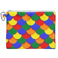 Gay Pride Scalloped Scale Pattern Canvas Cosmetic Bag (xxl) by VernenInk