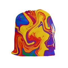 Gay Pride Swirled Colors Drawstring Pouch (xl) by VernenInk