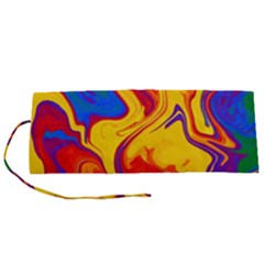 Gay Pride Swirled Colors Roll Up Canvas Pencil Holder (s)