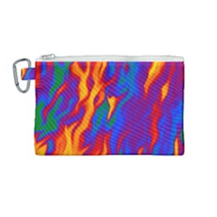 Gay Pride Abstract Smokey Shapes Canvas Cosmetic Bag (medium) by VernenInk