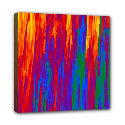 Gay Pride Rainbow Vertical Paint Strokes Mini Canvas 8  X 8  (stretched) by VernenInk
