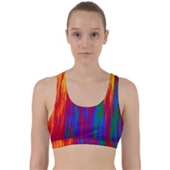 Gay Pride Rainbow Vertical Paint Strokes Back Weave Sports Bra