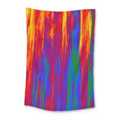 Gay Pride Rainbow Vertical Paint Strokes Small Tapestry by VernenInk