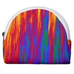 Gay Pride Rainbow Vertical Paint Strokes Horseshoe Style Canvas Pouch by VernenInk