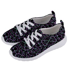 Lines And Dots Motif Geometric Seamless Pattern Women s Lightweight Sports Shoes