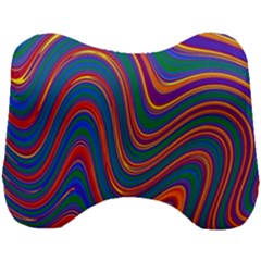 Gay Pride Rainbow Wavy Thin Layered Stripes Head Support Cushion