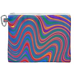 Gay Pride Rainbow Wavy Thin Layered Stripes Canvas Cosmetic Bag (xxl) by VernenInk