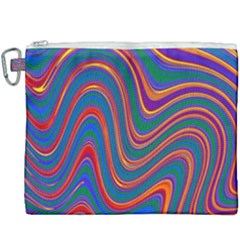 Gay Pride Rainbow Wavy Thin Layered Stripes Canvas Cosmetic Bag (xxxl) by VernenInk