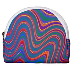 Gay Pride Rainbow Wavy Thin Layered Stripes Horseshoe Style Canvas Pouch
