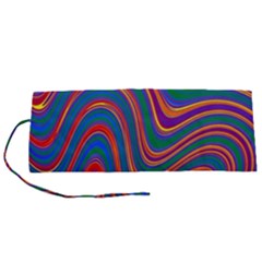 Gay Pride Rainbow Wavy Thin Layered Stripes Roll Up Canvas Pencil Holder (s) by VernenInk