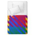 Gay Pride Rainbow Diagonal Striped Checkered Squares Duvet Cover (Single Size) View1