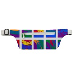 Gay Pride Rainbow Abstract Painted Squares Grid Active Waist Bag by VernenInk