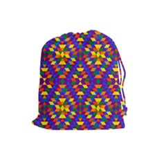 Gay Pride Geometric Diamond Pattern Drawstring Pouch (large) by VernenInk