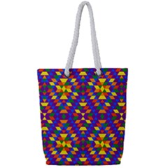 Gay Pride Geometric Diamond Pattern Full Print Rope Handle Tote (small)