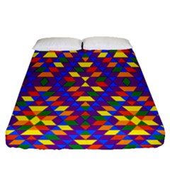 Gay Pride Geometric Diamond Pattern Fitted Sheet (queen Size) by VernenInk