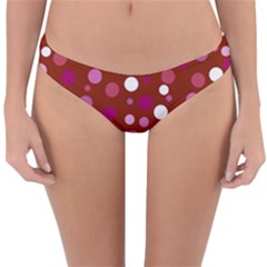 Lesbian Pride Flag Scattered Polka Dots Reversible Hipster Bikini Bottoms by VernenInk