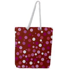 Lesbian Pride Flag Scattered Polka Dots Full Print Rope Handle Tote (large) by VernenInk