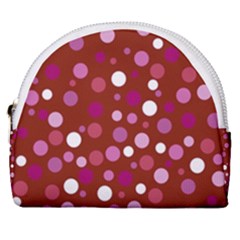 Lesbian Pride Flag Scattered Polka Dots Horseshoe Style Canvas Pouch by VernenInk