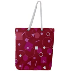 Lesbian Pride Flag Retro Shapes Pattern Full Print Rope Handle Tote (large) by VernenInk