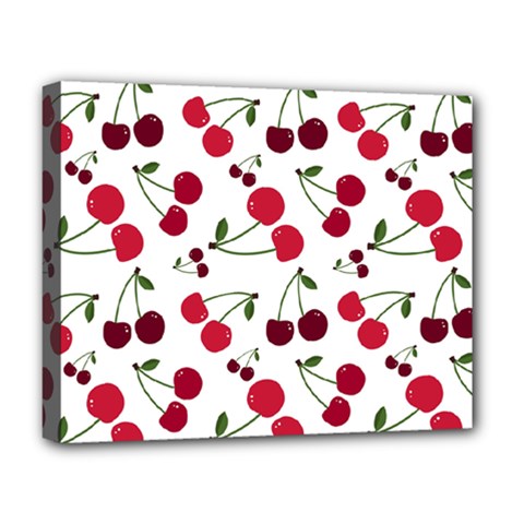 Cute cherry pattern Deluxe Canvas 20  x 16  (Stretched)