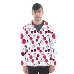 Cute cherry pattern Men s Hooded Windbreaker