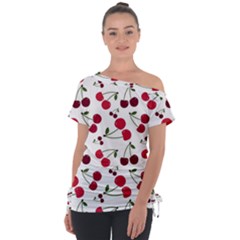 Cute cherry pattern Tie-Up Tee