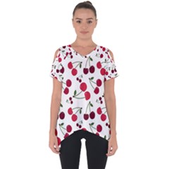 Cute cherry pattern Cut Out Side Drop Tee