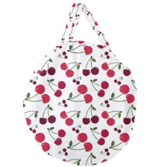 Cute Cherry Pattern Giant Round Zipper Tote by TastefulDesigns