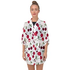 Cute cherry pattern Half Sleeve Chiffon Kimono